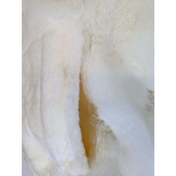 Coldwater Creek Faux Fur Zip Vest Embossed Leaf Cream Made in USA Size S - Picture 8 of 8